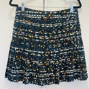 J. Crew Graphic Print Pleated Skirt - Women Size 4 - Multicolored